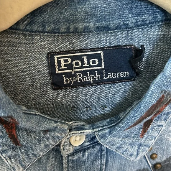 POLO Ralph Lauren Men’s denim long sleeve western shirt. - Picture 5 of 10